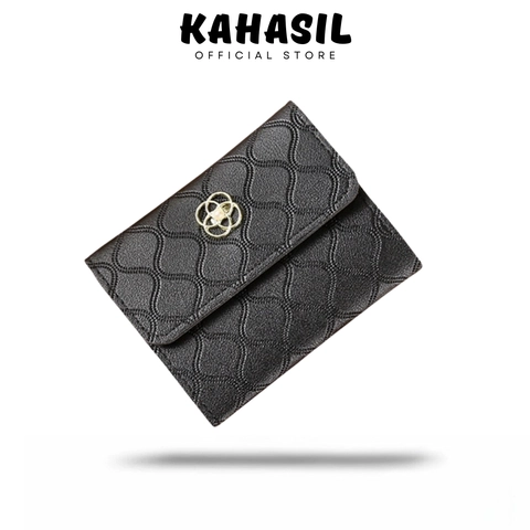 KAHASIL - Dompet Lipat Wanita Pendek Mini Kecil Bahan Kulit PU Leather KHDP33